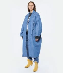 MM6 Maison Margiela Veste Longue Denim Coton Bleu -Majestic Filatures shop mm6s5 look20230131 179