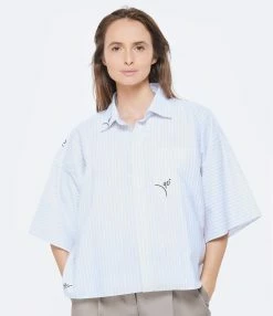 MM6 Maison Margiela Chemise Coton Bleu Ciel -Majestic Filatures shop mm6s5 look20230131 83