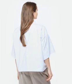 MM6 Maison Margiela Chemise Coton Bleu Ciel -Majestic Filatures shop mm6s5 look20230131 85