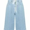 MM6 Maison Margiela Short Coton Denim Bleu Ciel