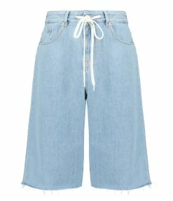 MM6 Maison Margiela Short Coton Denim Bleu Ciel