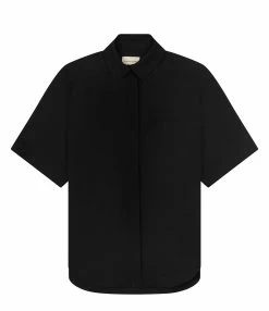 LOULOU STUDIO Chemise Manches Courtes Moheli Noir