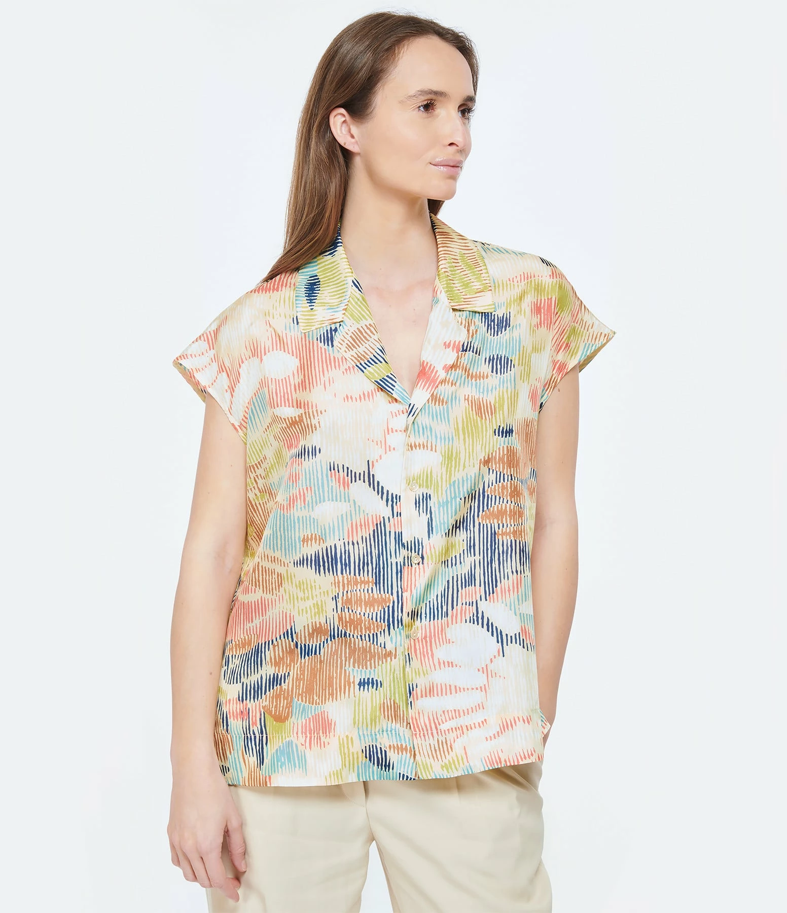 Momoni Chemise Agnes Soie Multicolore 3 Momoni Chemise Agnes Soie Multicolore – Image 3