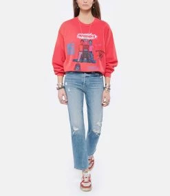 MOTHER Sweatshirt The Drop Square Coton Think Sideways -Majestic Filatures shop mothe look20220126 55
