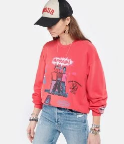 MOTHER Sweatshirt The Drop Square Coton Think Sideways -Majestic Filatures shop mothe look20220126 62