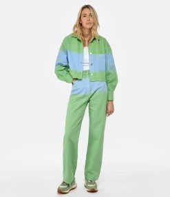 MSGM Veste Denim Vert Bleu -Majestic Filatures shop msgm3 look20230111 118