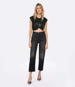 MSGM Top Noir Simili Cuir 9 MSGM Top Noir Simili Cuir -Majestic Filatures shop msgm3 look20230111 329