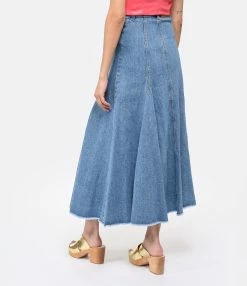 MSGM Jupe Coton Bleu -Majestic Filatures shop msgm3 look20230111 459 1