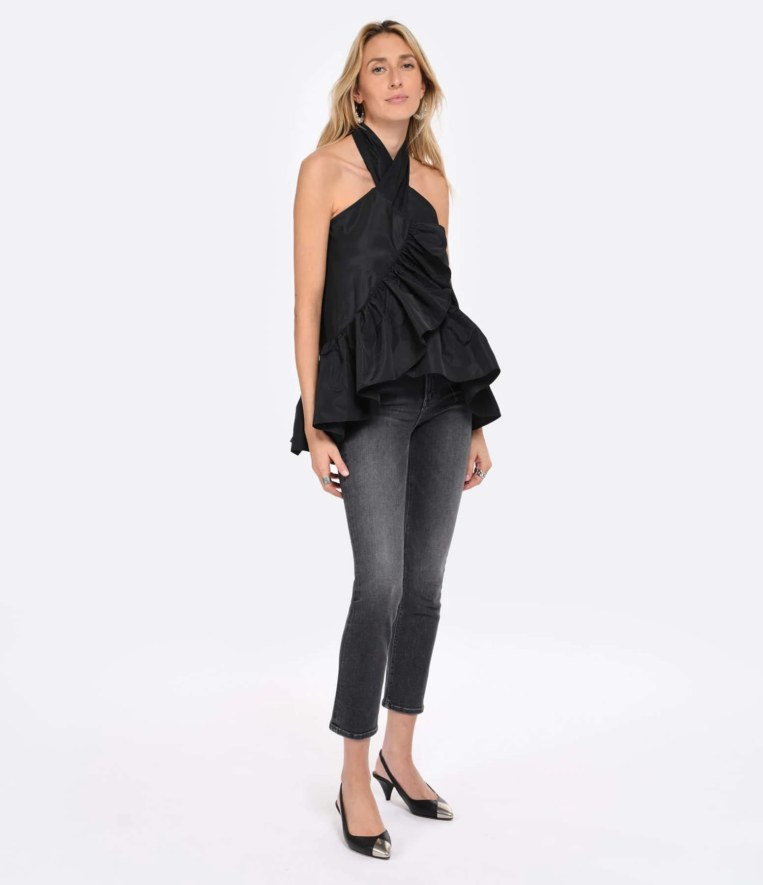 MSGM Top Noir à Nouer 4 MSGM Top Noir à Nouer – Image 4