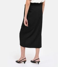 MSGM Jupe Portefeuille Noir -Majestic Filatures shop msgm3 look20230111 703