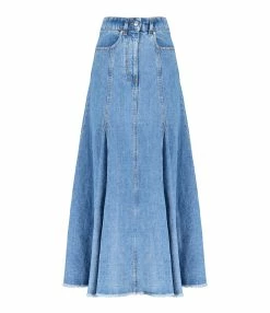 MSGM Jupe Coton Bleu