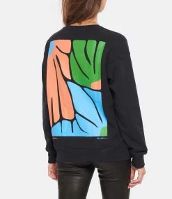 New Balance Sweatshirt NB Athletics Kim Van Vuuren Crew Coton Noir -Majestic Filatures shop newbw look20220831 64 1