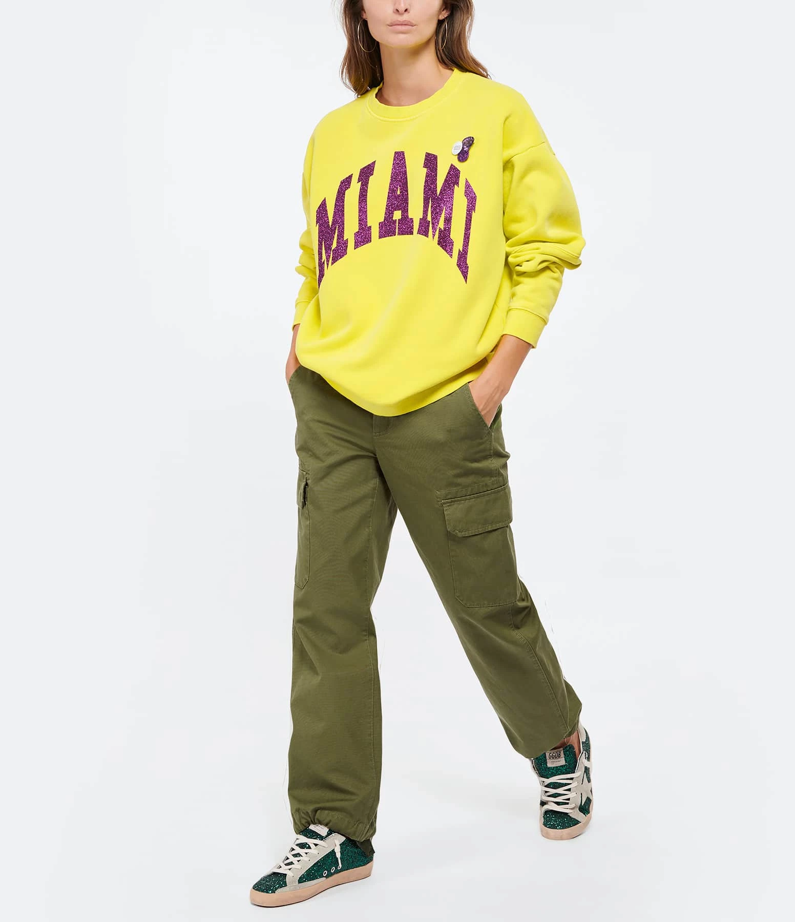 NEWTONE Sweatshirt Roller City Coton Jaune Sun 3 NEWTONE Sweatshirt Roller City Coton Jaune Sun – Image 3