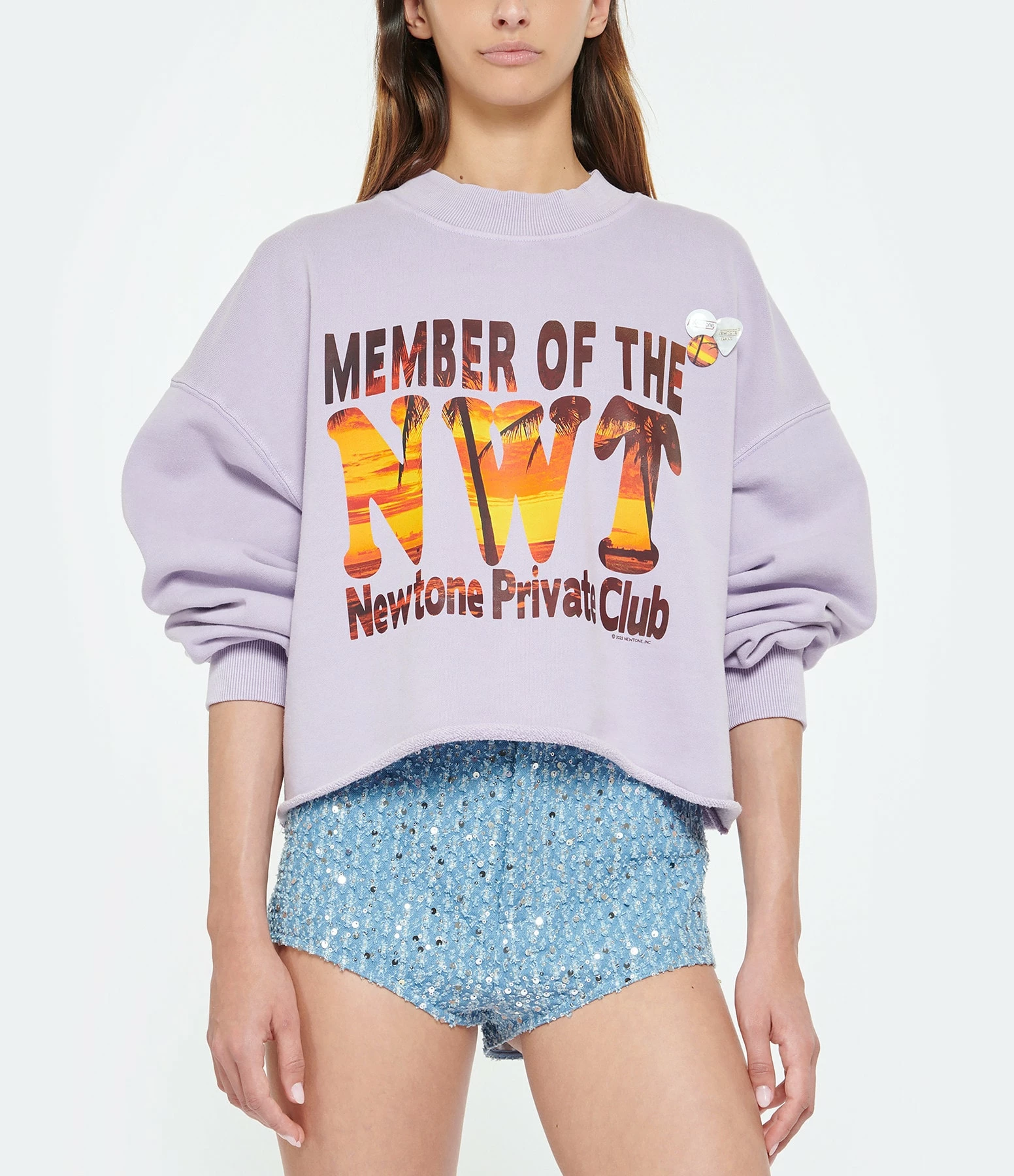 NEWTONE Sweatshirt Porter Sunset Coton Lilas 2 NEWTONE Sweatshirt Porter Sunset Coton Lilas – Image 2