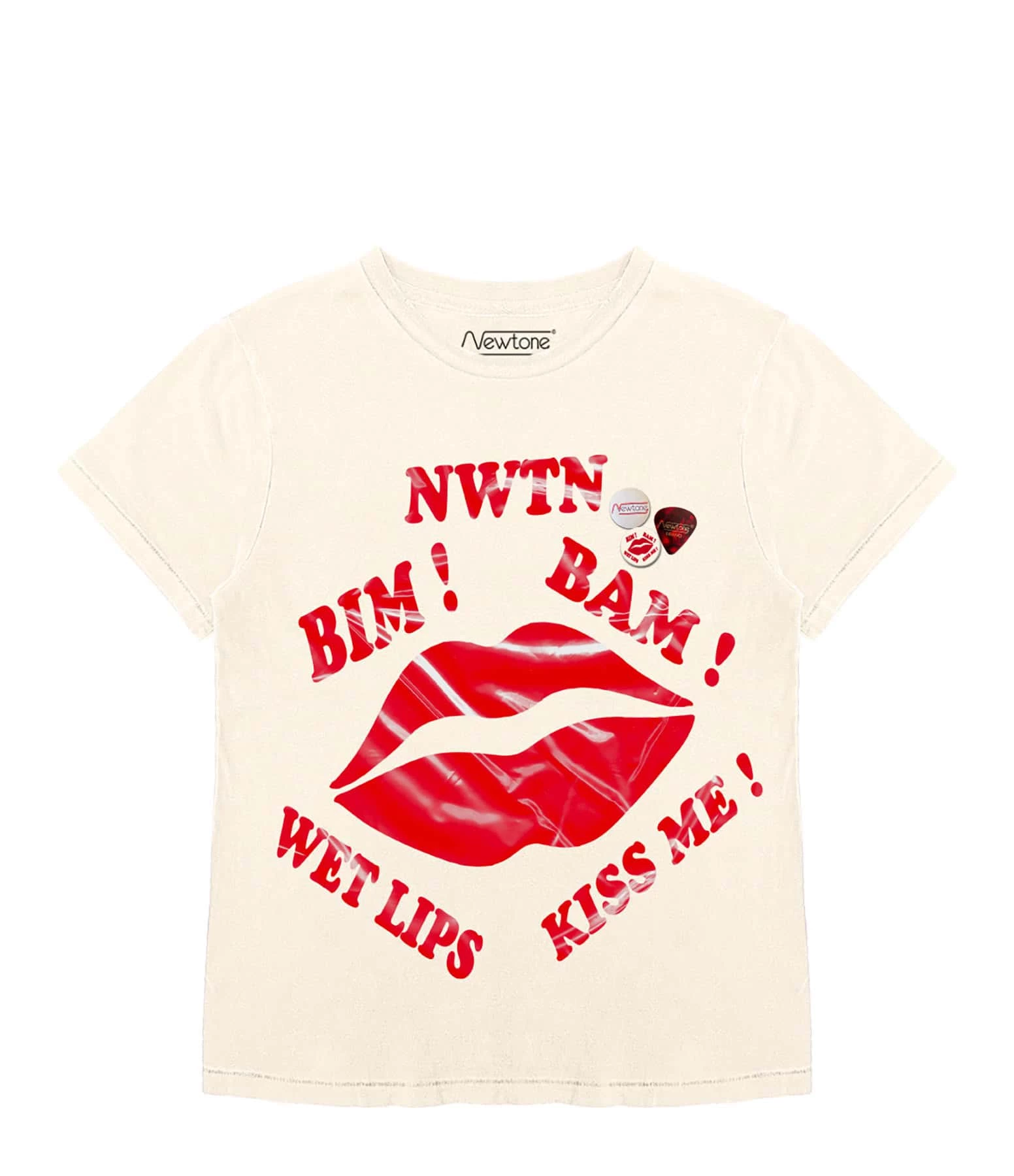 NEWTONE Tee-shirt Starlight Wet Lips Coton Naturel 1 NEWTONE Tee-shirt Starlight Wet Lips Coton Naturel