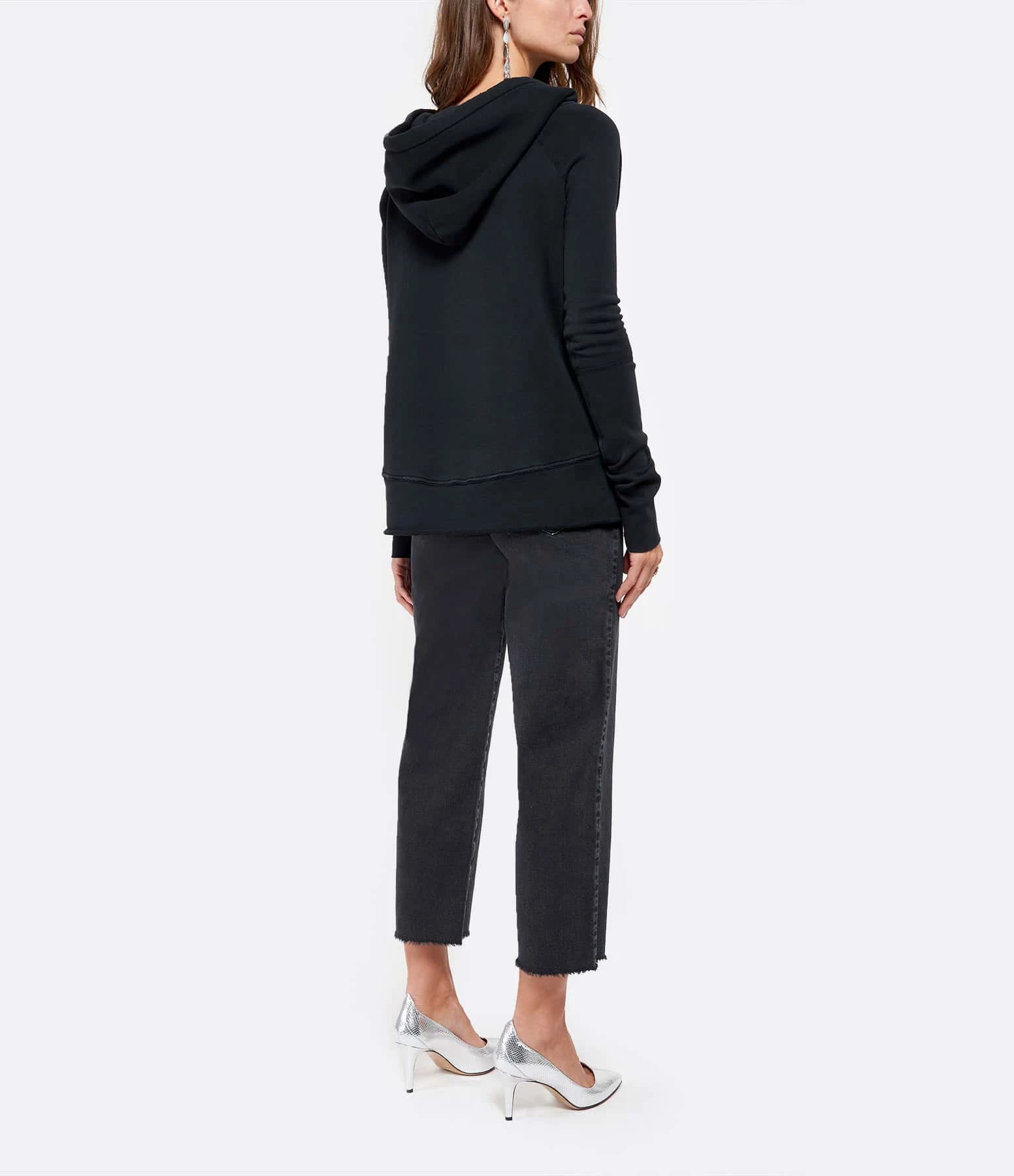 NILI LOTAN Sweatshirt Janie Coton Noir Délavé 6 NILI LOTAN Sweatshirt Janie Coton Noir Délavé – Image 6