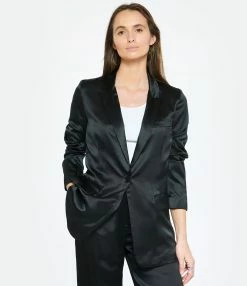 NILI LOTAN Veste Eveline Soie Noir -Majestic Filatures shop nilil look20230124 296