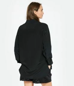 NILI LOTAN Chemise Julien Soie Noir -Majestic Filatures shop nilil look20230124 458