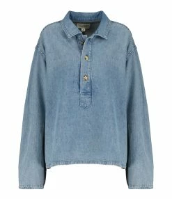 NILI LOTAN Blouse Harper Denim Bleu Délavé