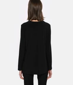 Norma Kamali Top Manches Longues Noir -Majestic Filatures shop norma look20230223 39