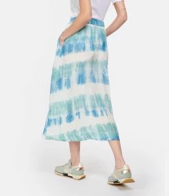 NOUS Jupe Alice Soie Rayures Bleu Aqua 9 NOUS Jupe Alice Soie Rayures Bleu Aqua -Majestic Filatures shop nouss look20230125 533