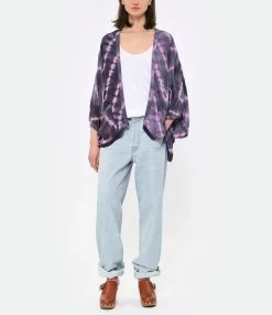 NOUS Kimono Iris Soie Zig Zag Violet -Majestic Filatures shop nouss look20230223 303