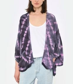 NOUS Kimono Iris Soie Zig Zag Violet -Majestic Filatures shop nouss look20230223 304
