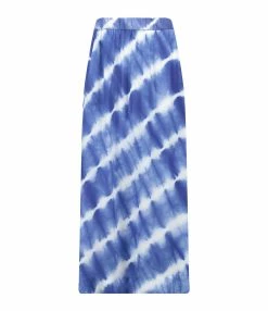 NOUS Jupe Alice Soie Rayures Bleu Marine