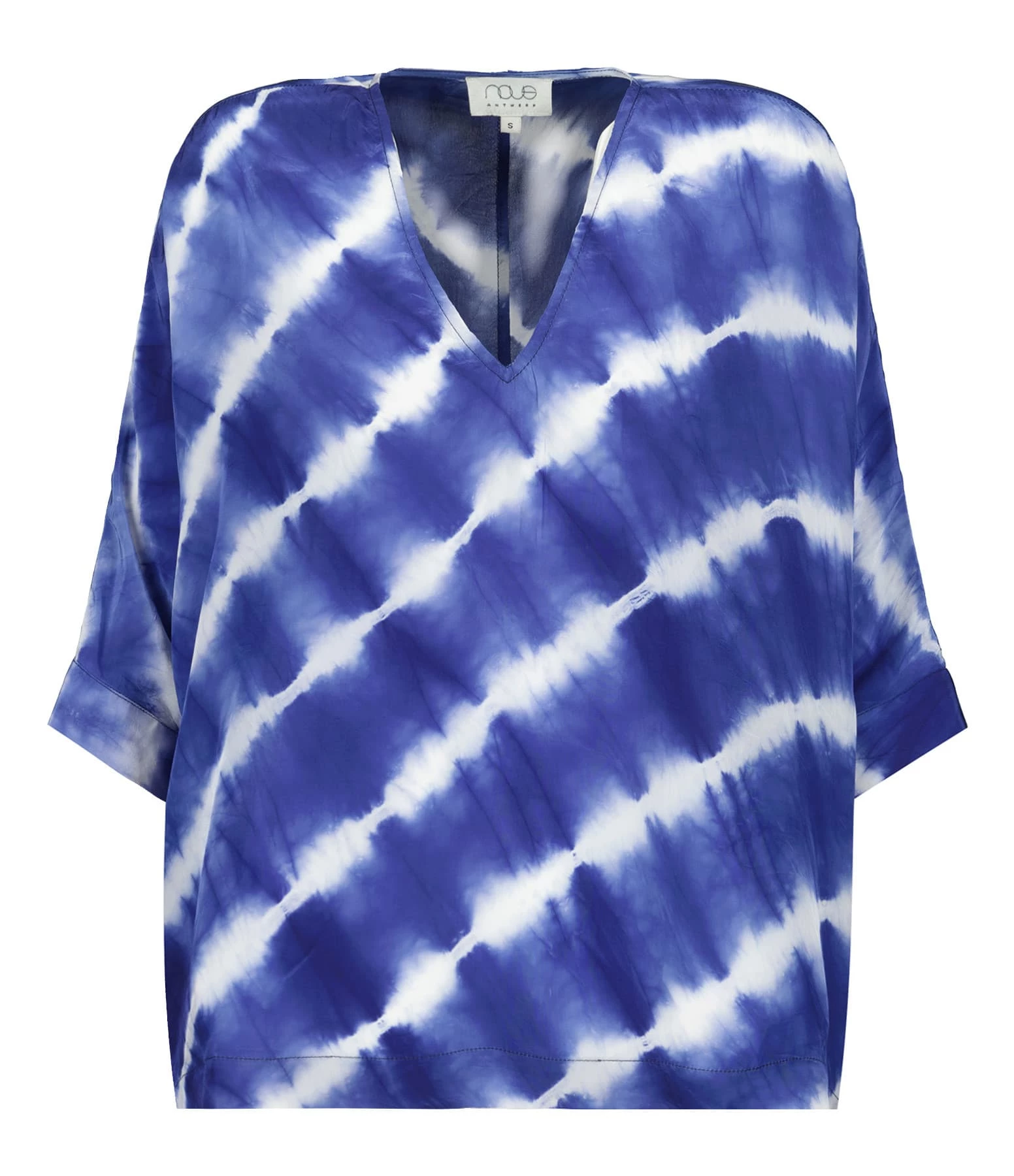 NOUS Blouse Lucil Soie Rayures Bleu Marine 1 NOUS Blouse Lucil Soie Rayures Bleu Marine