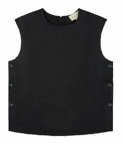 LOULOU STUDIO Top Boutonné Novi Noir