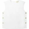 LOULOU STUDIO Top Boutonné Novi Ivoire