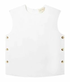 LOULOU STUDIO Top Boutonné Novi Ivoire