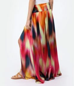 OUD Jupe Calypso Tie And Dye Soie Multicolore -Majestic Filatures shop oudca look20230117 368