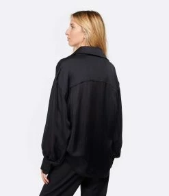 OUD Top Kristen Mousseline Soie Noir -Majestic Filatures shop oudkr look20230125 573