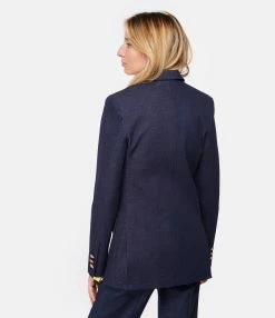 OUD Veste Lenny Denim Stretch Bleu -Majestic Filatures shop oudle look20230125 607