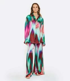 OUD Chemise Pippa Tie And Dye Soie Bleu Rose -Majestic Filatures shop oudpi look20230118 372