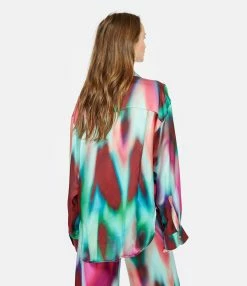 OUD Chemise Pippa Tie And Dye Soie Bleu Rose -Majestic Filatures shop oudpi look20230118 374