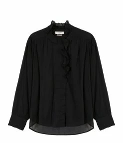 MARANT ÉTOILE Top Pamias Coton Organique Noir