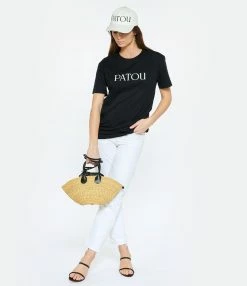 Tee-shirt Essential Patou Coton Noir -Majestic Filatures shop patou look20230124 386