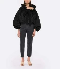 PATOU Blouse Manches Ballon Noir -Majestic Filatures shop patou look20230223 128