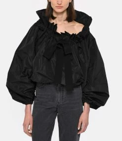 PATOU Blouse Manches Ballon Noir -Majestic Filatures shop patou look20230223 129
