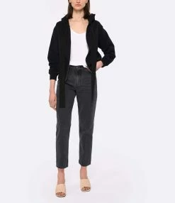 PATOU Sweatshirt Hoodie Coton Noir -Majestic Filatures shop patou look20230223 133