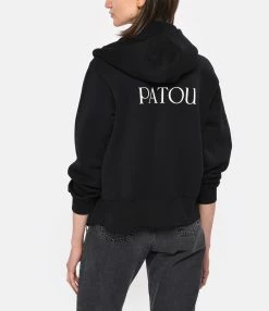 PATOU Sweatshirt Hoodie Coton Noir -Majestic Filatures shop patou look20230223 137