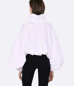 PATOU Blouse Manches Ballon Coton Blanc -Majestic Filatures shop patou look20230223 60