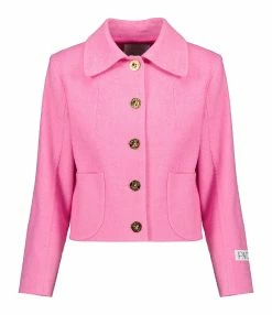 PATOU Veste Courte Tweed Coton Rose Bégonia