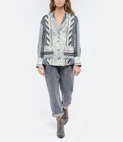 PIERRE-LOUIS MASCIA Chemise Aloe Soie Imprimé Gris Bleu 8 PIERRE-LOUIS MASCIA Chemise Aloe Soie Imprimé Gris Bleu -Majestic Filatures shop plmas look20210811 204