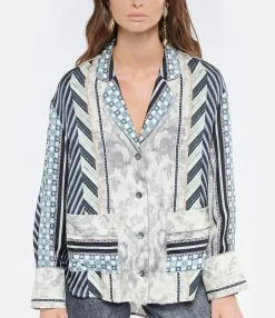 PIERRE-LOUIS MASCIA Chemise Aloe Soie Imprimé Gris Bleu 7 PIERRE-LOUIS MASCIA Chemise Aloe Soie Imprimé Gris Bleu -Majestic Filatures shop plmas look20210811 208