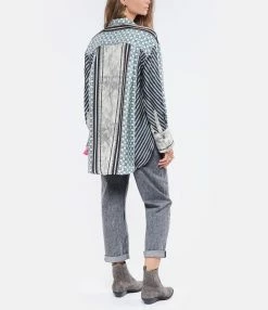 PIERRE-LOUIS MASCIA Chemise Aloe Soie Imprimé Gris Bleu 9 PIERRE-LOUIS MASCIA Chemise Aloe Soie Imprimé Gris Bleu -Majestic Filatures shop plmas look20210811 210