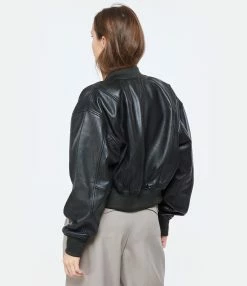 RAIINE Veste Bomber Aames Cuir Noir -Majestic Filatures shop raiin look20230131 91