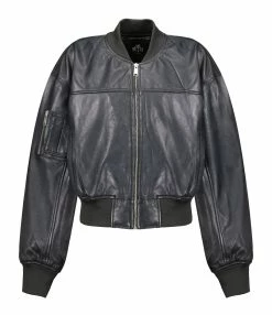 RAIINE Veste Bomber Aames Cuir Noir